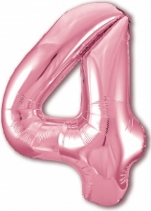 Шар (40''/102 см) Цифра, 4 Slim, Розовый фламинго