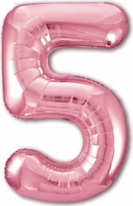 Шар (40''/102 см) Цифра, 5 Slim, Розовый фламинго