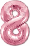 Шар (40''/102 см) Цифра, 8 Slim, Розовый фламинго